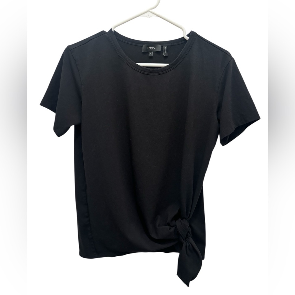 Theory Black Tie-Waist Tee